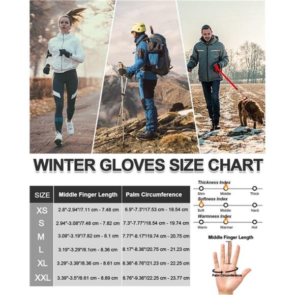 Unisex Upgraded Wool Winter Gloves Waterproof with Touch Screen - Picture 5 of 5